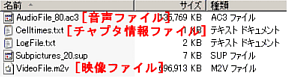 ［Demux されたファイル］